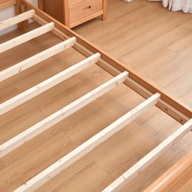 Contemporary Wood Standard Bed, Rectangular Panel Headboard Bed