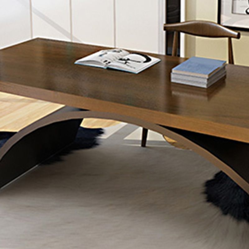 Bruin rechthoekig schrijfbureau 30-inch H-kantoorbureau voor thuis