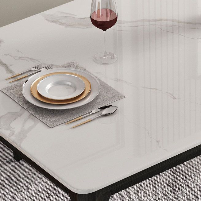 Sintered Stone White Dining Table Mid-Century Modern 4 Legs Table for Dining Room Clearhalo ' dining_table' 'Dining Tables & Seating' 'Dining Tables' 'Furniture' 'furniture_dining_table' 'Kitchen & Dining Furniture' 'kitchen&dining_furn' 'kitchen' 'kitchen_dining_table' 1200x1200_089ac83c-2ba6-4881-b78b-aacc999aa4f6