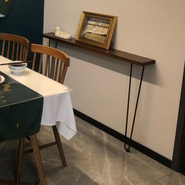 Tavolo da console da 1,5 "tavolo da console a 1 scaffale tavolo da accento in legno con gambe di ferro