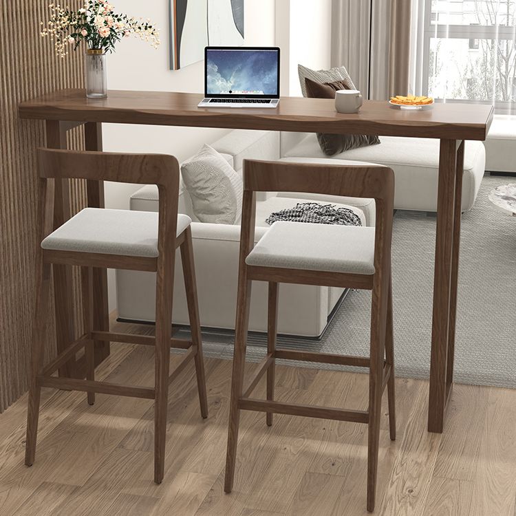 Moderne indoor rechthoek vaste houten slede bar eettafel in bruin