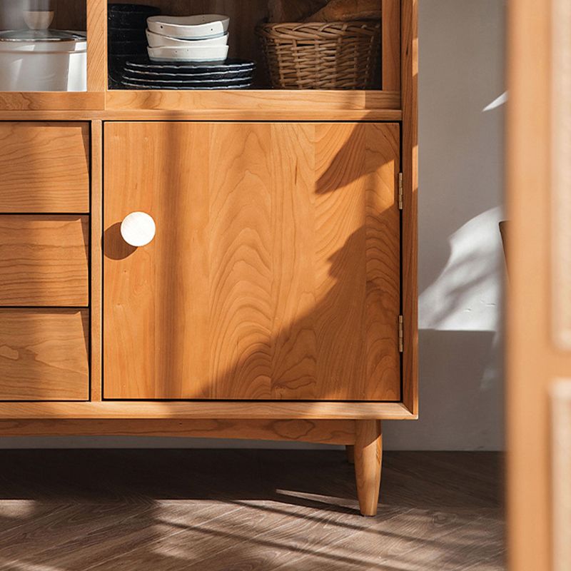 Picture of Scandinavian Display Cabinet Pine Glass Doors Storage Cabinet for ...