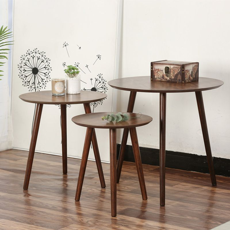 Tavolo da cocktail rotondo a 3 gambe scandinavi tavolo da cocktail in legno per soggiorno