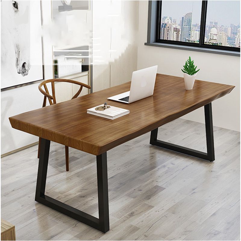 Escritorio de oficina moderno de 30 "H escritorio ejecutivo de madera maciza rectangular