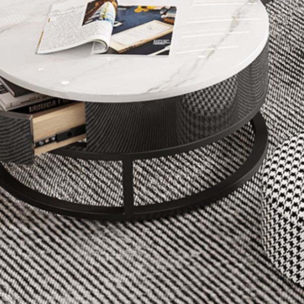 Slate Coffee Cocktail Table Round Coffee Table Set with Drawer Clearhalo 'Coffee & Accent Tables' 'Coffee Tables' 'coffee_tables' 'furn' 'furn_coffee_tables' 'Furniture' 'Living Room Furniture' 1200x1200_1cc4a18a-2e19-494e-b549-ca8eb5171a1e