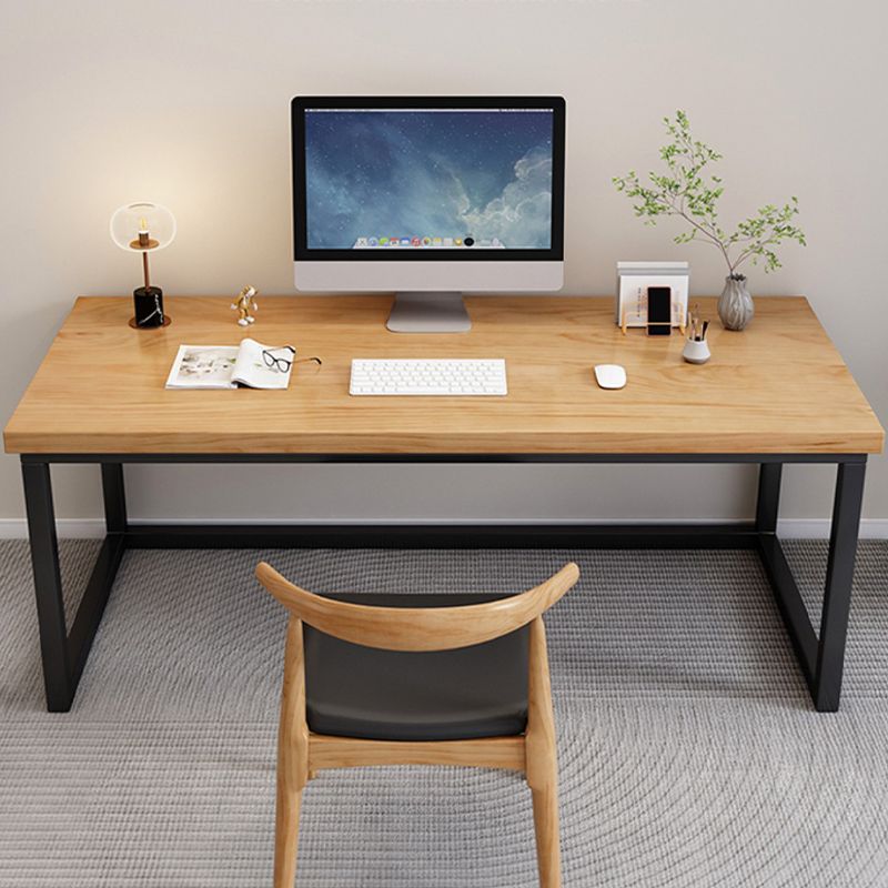 Industrial Solid Wood Office Desk 29.53" Tall Rectangular Writing Desk with Sled Base Clearhalo 'furn' 'furn_office_desk' 'Furniture' 'Office Desks' 'Office Furniture' 'office_desk' 1200x1200_1e610167-0a56-48dd-9ae1-d268ae84eb5c