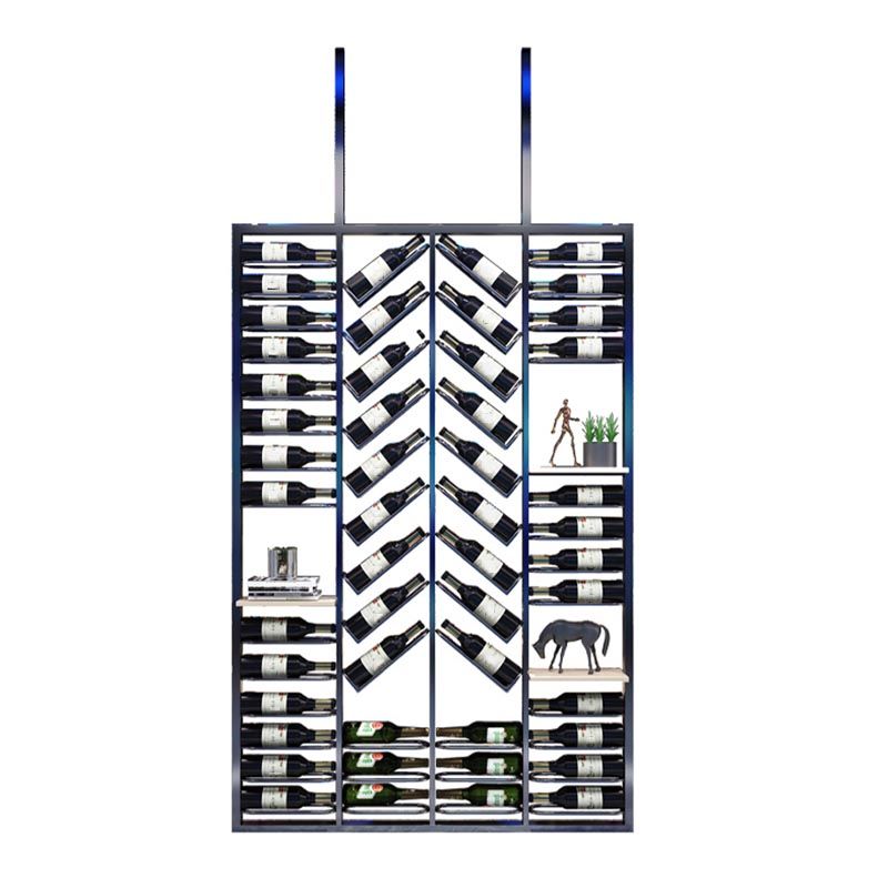 Industrial Metal Wine Bottle Holder Black Floor Bottle Wine Rack 5.9"Wide Clearhalo 'furn' 'furn_wine_racks' 'Furniture' 'Kitchen & Dining Furniture' 'Wine Racks' 'wine_racks' 1200x1200_20a2c8e1-cce8-4ecb-b5f2-d4ccffe9ae94