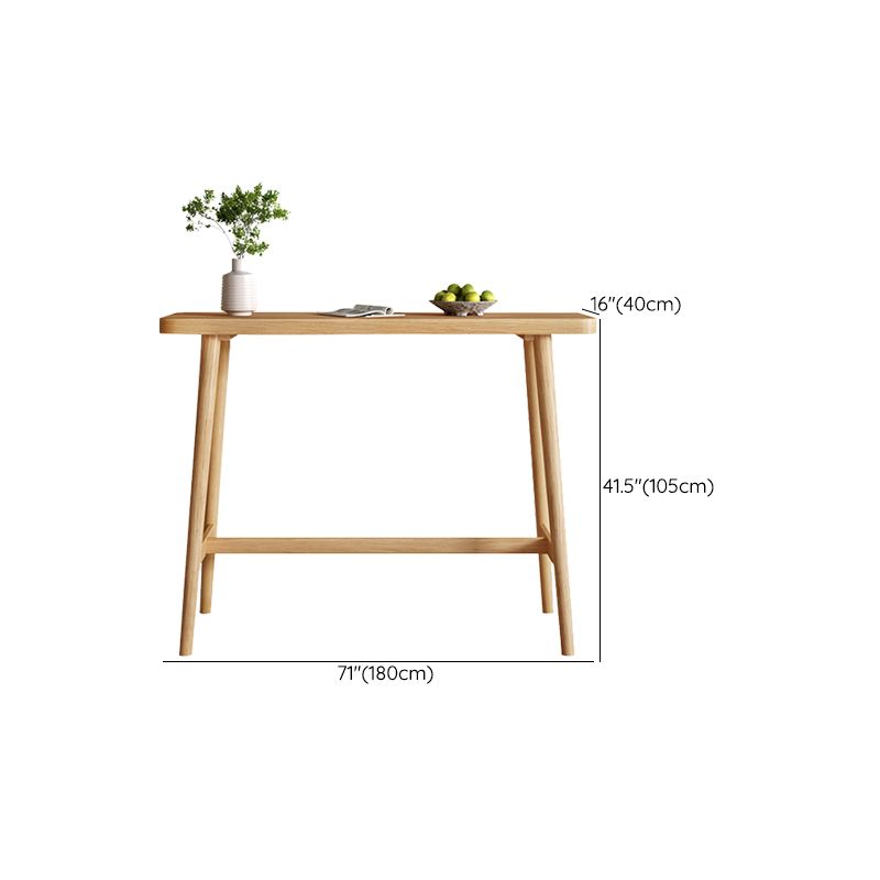 Mesa de comedor rectangular de barra de madera maciza moderna para cocina
