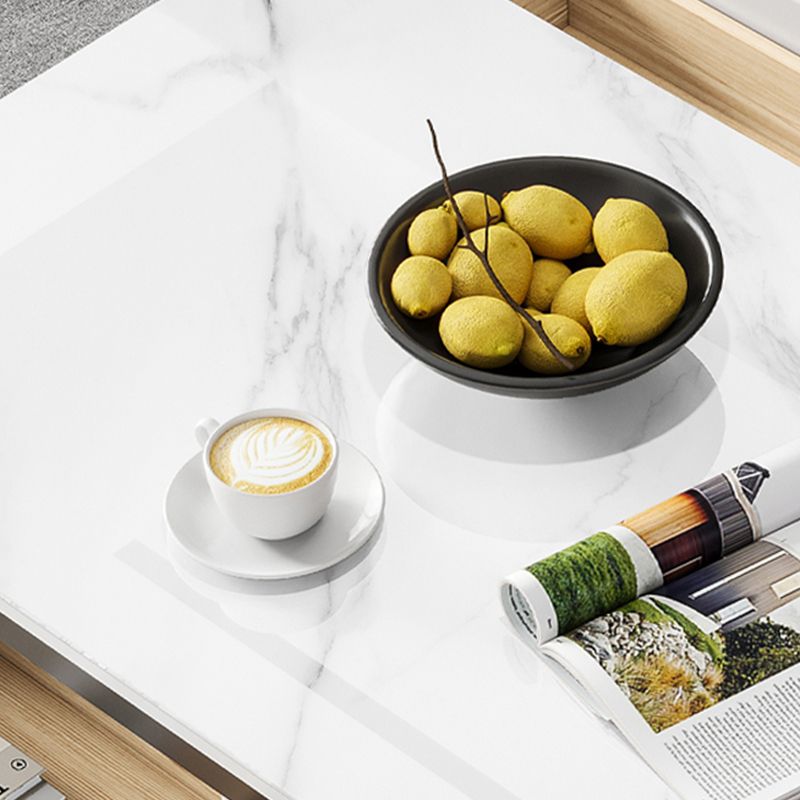 4 Legs Coffee Cocktail Table with 4 Storage Drawers Slate Top Clearhalo 'Coffee & Accent Tables' 'Coffee Tables' 'coffee_tables' 'furn' 'furn_coffee_tables' 'Furniture' 'Living Room Furniture' 1200x1200_22801676-1e33-4d78-a502-bff8f15ab5aa