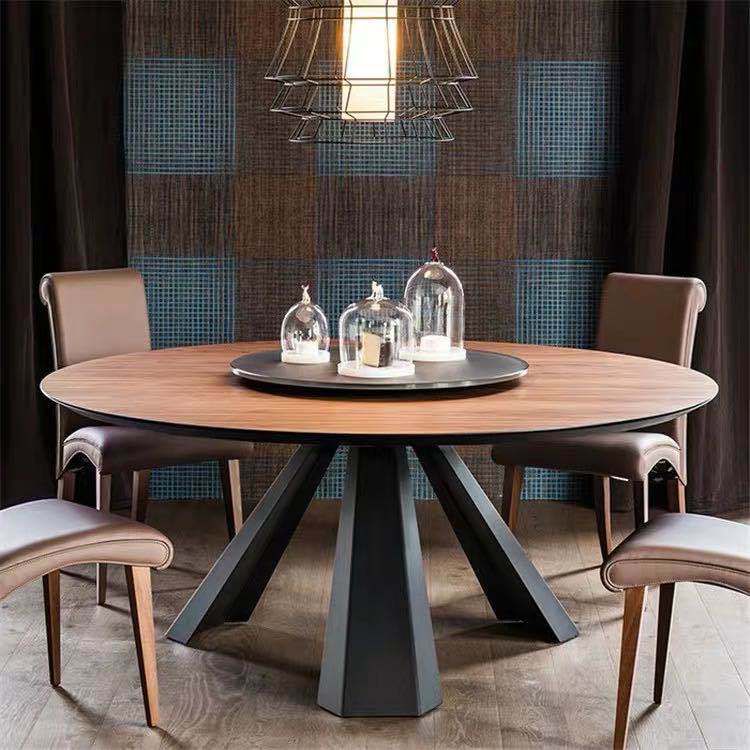 Contemporary Round Dining Table Pine Solid Wood Table with Pedestal Base for Dining Room Clearhalo ' dining_table' 'Dining Tables & Seating' 'Dining Tables' 'Furniture' 'furniture_dining_table' 'Kitchen & Dining Furniture' 'kitchen&dining_furn' 'kitchen' 'kitchen_dining_table' 1200x1200_231d9d3b-1a91-4782-a6ce-4d1f718cafd7