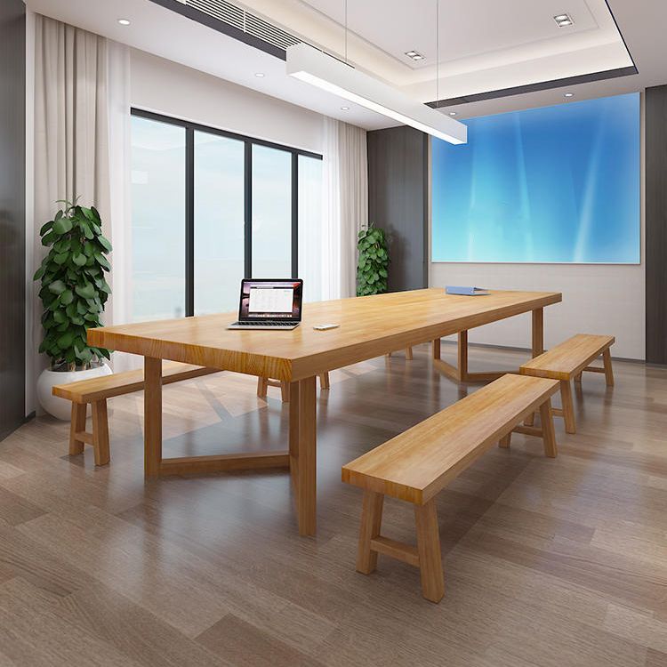 Office tavolo rettangolare in legno massiccio