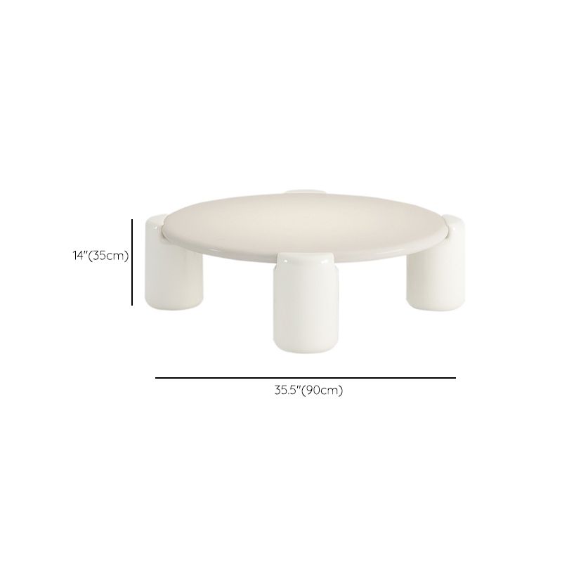 Round 4 Legs Cocktail Table Engineered Wood Coffee Table in White