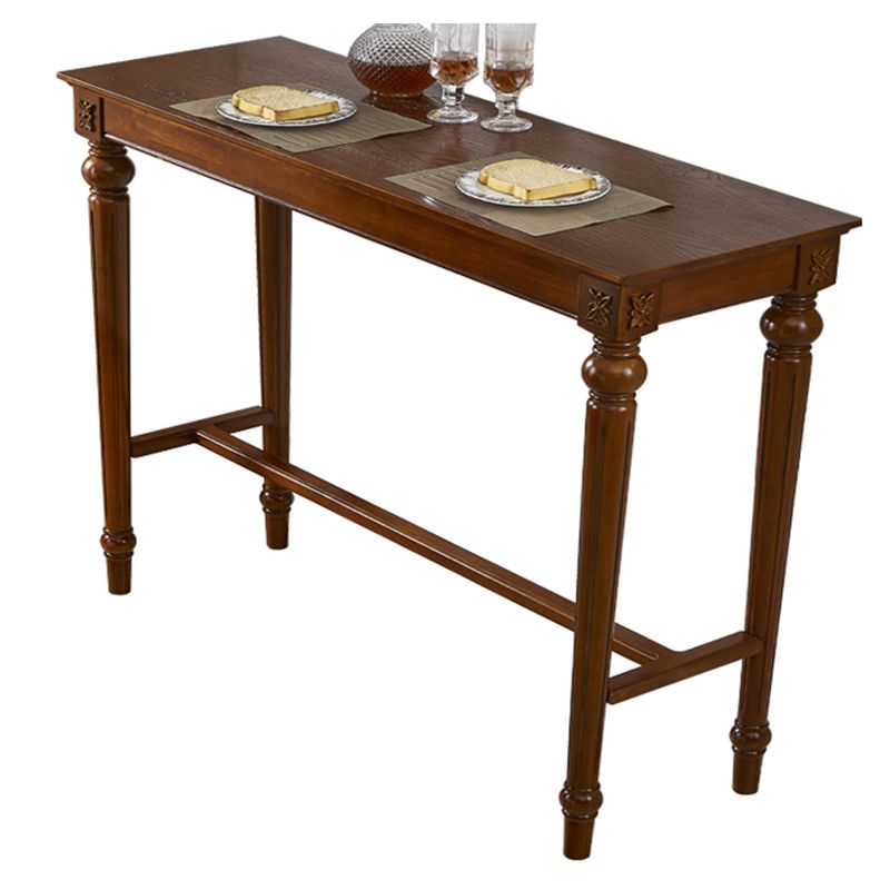 Moderner Stil Rechteck Tisch braunes Massivholz fester Bar Weintisch für Zuhause