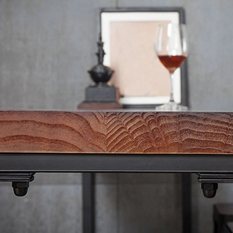 Brown Modern Style Bar Table in Metal and Wood Indoor Counter Table Clearhalo 'Bar Furniture' 'Bar Tables' 'bar_tables' 'furn' 'furn_bar_tables' 'Furniture' 'furniture_bar_tables' 'Kitchen & Dining Furniture' 1200x1200_3822fc7f-0573-4087-b7c4-f7a1dd29edf6