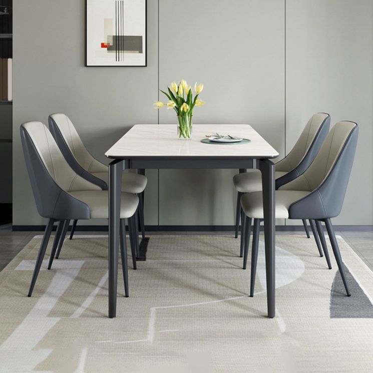 Modern Rectangular Stone Dining Table with 4 Foot for Dining Hall Clearhalo 'Dining Tables & Seating' 'Dining Tables' 'dining_table' 'furn' 'furn_dining_table' 'Furniture' 'Kitchen & Dining Furniture' 1200x1200_3929bc73-91c8-410d-9114-5b3487e80dc8