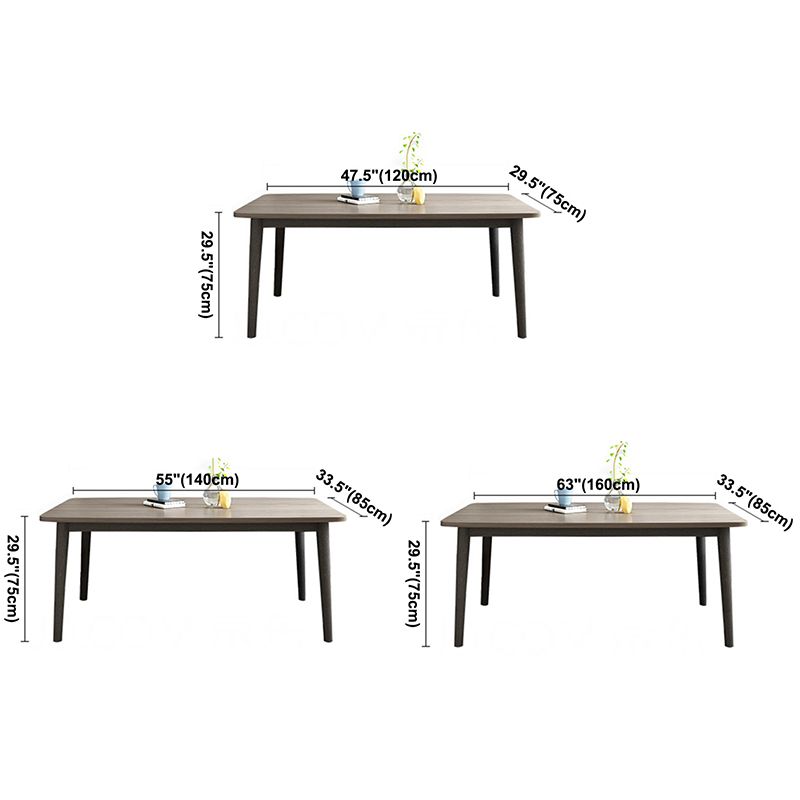 Rectangle Whit Oak Wooden Table Modern Dining Table with 4 Legs in Walnut Clearhalo ' dining_table' 'Dining Tables & Seating' 'Dining Tables' 'furn' 'furn_dining_table' 'Furniture' 'furniture_dining_table' 'Kitchen & Dining Furniture' 'kitchen&dining_furn' 'kitchen' 'kitchen_dining_table' 1200x1200_3c3212c7-714e-4739-9966-59d7612a12e5