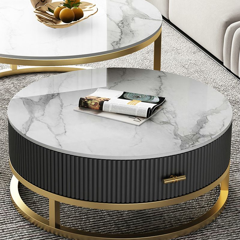 Slate Top Coffee Table Set Frame Cocktail Table with Drawers Clearhalo 'Coffee & Accent Tables' 'Coffee Tables' 'coffee_tables' 'furn' 'furn_coffee_tables' 'Furniture' 'Living Room Furniture' 1200x1200_3db3e2e9-384e-4a4b-a336-21cf912d7fdb