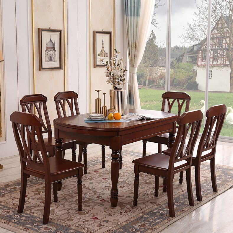 Modern Solid Wood Extendable Table Standard Brown Dining Table for Kitchen Clearhalo ' dining_table' 'Dining Tables & Seating' 'Dining Tables' 'furn' 'furn_dining_table' 'Furniture' 'furniture_dining_table' 'Kitchen & Dining Furniture' 'kitchen&dining_furn' 'kitchen' 'kitchen_dining_table' 1200x1200_3ff9a2b4-ba39-4180-9b85-1a0c8e82d56e