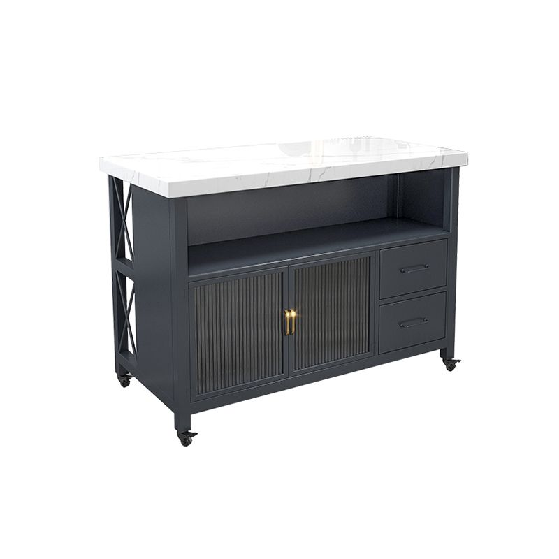 Moderno carrello da cucina in falda in finto bianco con armadio