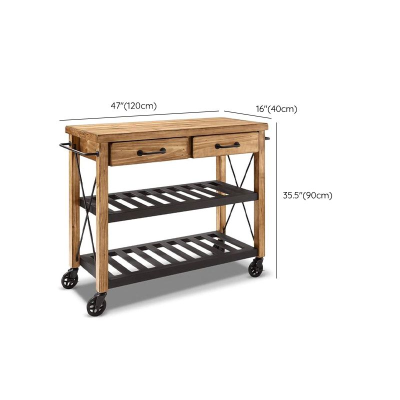 Moderna cucina in legno isola rotolante carrello con asciugamano