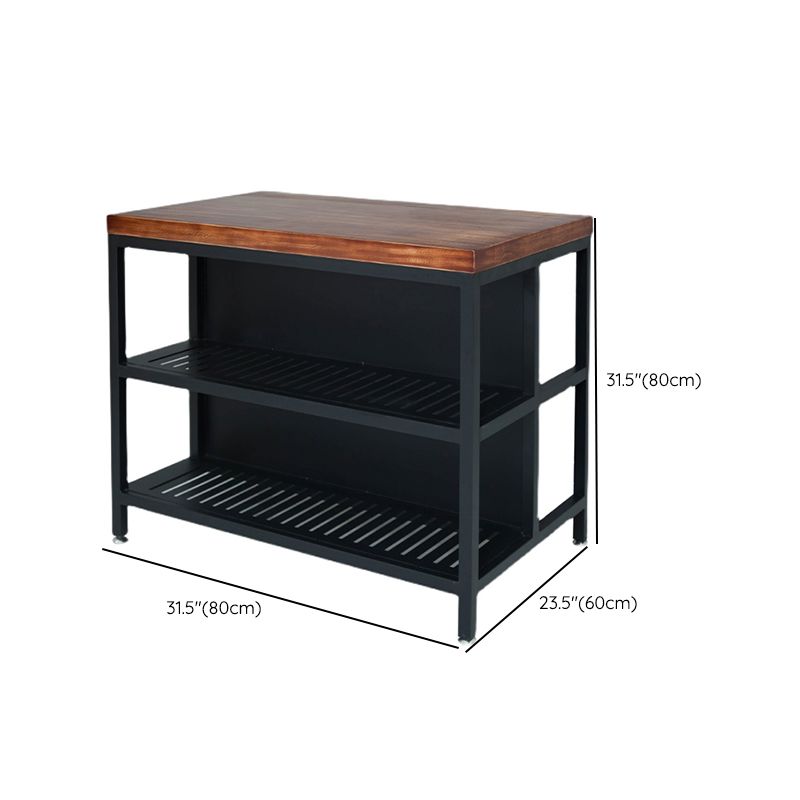 Industrial Stationary Kitchen Island Solid Wood Kitchen Island Table Clearhalo 'furn' 'furn_kitchen_islands_carts' 'Furniture' 'Kitchen & Dining Furniture' 'Kitchen Islands & Carts' 'kitchen_islands_carts' 1200x1200_44220dc0-40c3-4aa4-8470-9c44f8c330fb