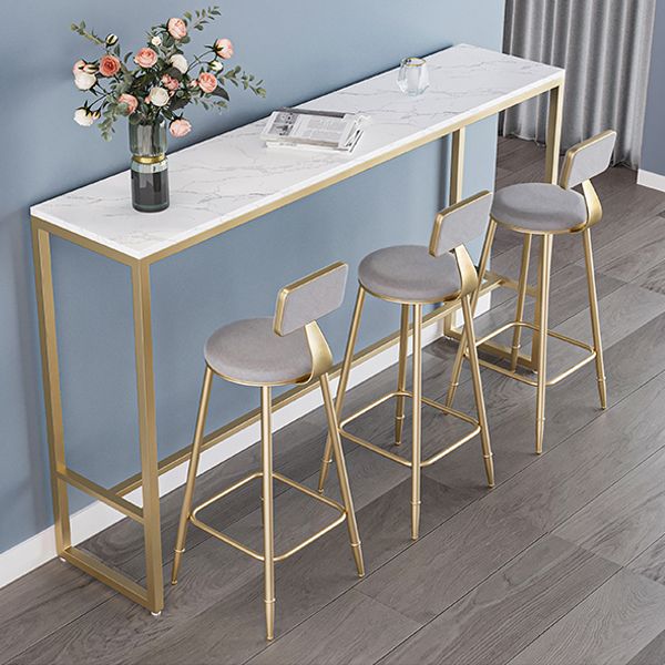 White Glam Style Bar Table Faux Marble Milk Tea Shop Bar Table Clearhalo 'Bar Furniture' 'Bar Tables' 'bar_tables' 'furn' 'furn_bar_tables' 'Furniture' 'furniture_bar_tables' 'Kitchen & Dining Furniture' 1200x1200_443c40d1-ccdc-4950-b348-1b3ef43bc325