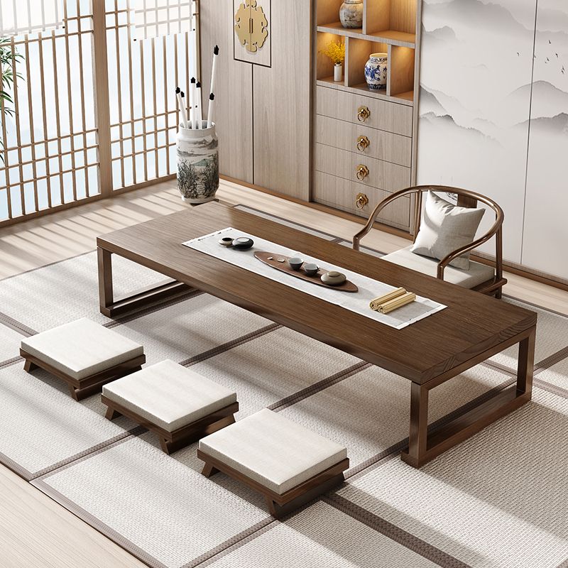 1 mesa de café rectangular de madera maciza mesa de café individual