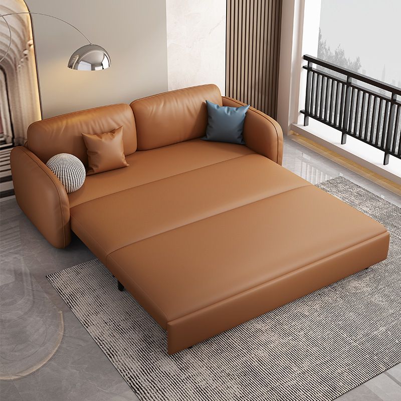 37.4" H Contemporary Faux Leather Square Arm Sofa Bed for Living Room Clearhalo 'furn' 'furn_sofas' 'Furniture' 'Living Room Furniture' 'Sofa' 'sofas' 1200x1200_472235b6-7bba-4dfe-90b0-3cc5ffea0939