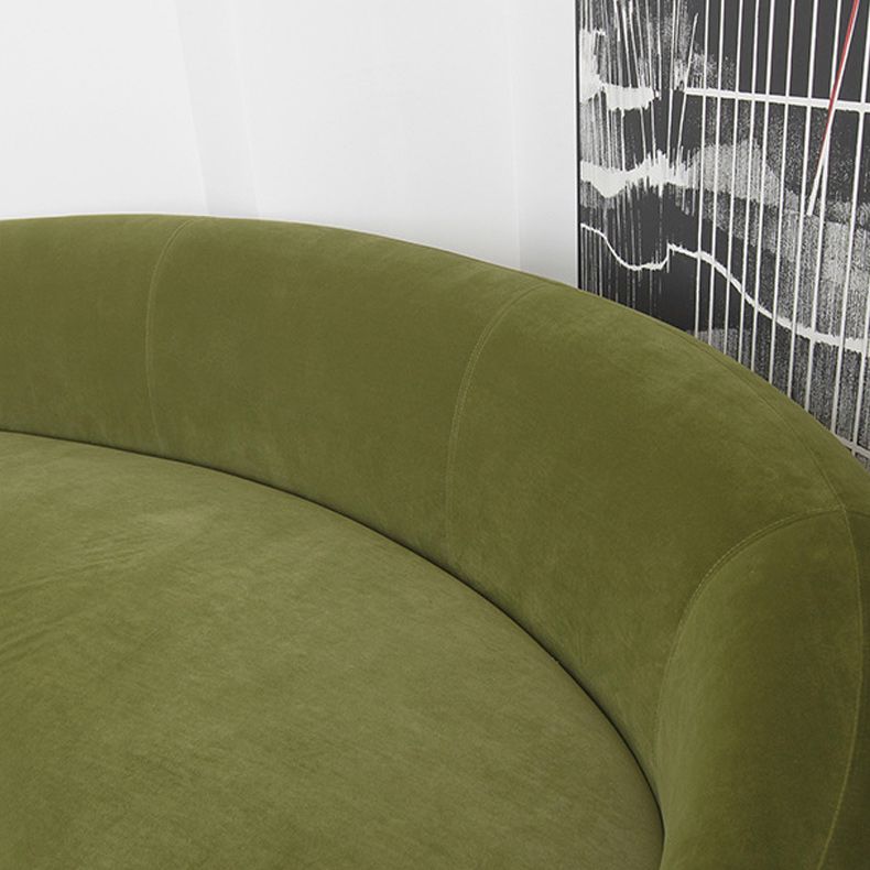 Green Contemporary Sofa with Sloped Arm for Living Room Curved Sofa