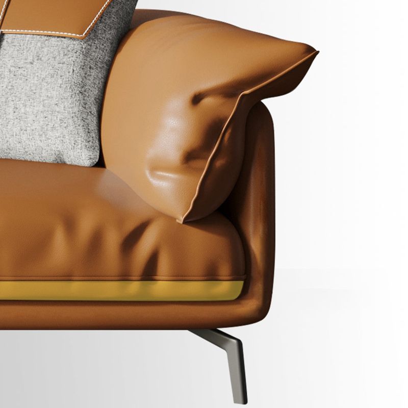 Orange moderner 3/4/5-Sitz-Sofa echt/Kunstledertuxedo-Armsofa