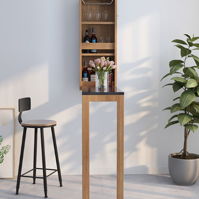 Industrial Style Wood Bar Table Black and Natural Rectangle Top Folding Bistro Table Clearhalo 'Bar Furniture' 'Bar Tables' 'bar_tables' 'furn' 'furn_bar_tables' 'Furniture' 'furniture_bar_tables' 'Kitchen & Dining Furniture' 'kitchen&dining_furn' 'kitchen' 1200x1200_48d763a8-99a9-4413-8d29-70773744acb0