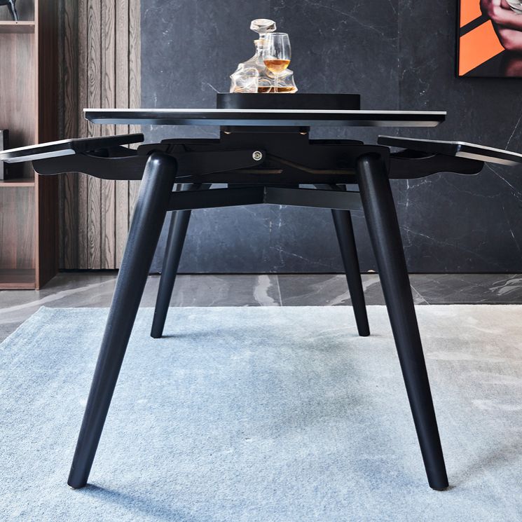 Minimalist Style Sintered Stone Dining Table Set of Collapsible Dinette Set Clearhalo 'Dining Room Sets' 'Dining Tables & Seating' 'dining_room_set' 'furn' 'furn_dining_room_set' 'Furniture' 'furniture_dining_room_set' 'Kitchen & Dining Furniture' 'kitchen&dining_furn' 'kitchen' 1200x1200_51a401c0-1f06-4043-8271-026603087363