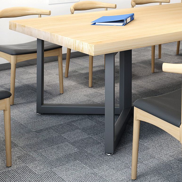 Metal Industrial Rectangle Dining Table Solid Wood Top Table for Kitchen and Dining Room Clearhalo ' dining_table' 'Dining Tables & Seating' 'Dining Tables' 'furn' 'furn_dining_table' 'Furniture' 'furniture_dining_table' 'Kitchen & Dining Furniture' 'kitchen&dining_furn' 'kitchen' 'kitchen_dining_table' 1200x1200_5a617a72-3a2d-49c8-8bf2-fa1c3c2eb89d