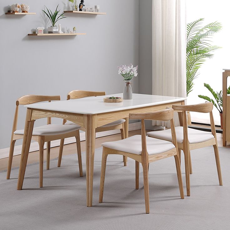 Simple Style Marble Dining Table 4 Legs Base Rectangle Table for Kitchen Clearhalo ' dining_table' 'Dining Tables & Seating' 'Dining Tables' 'furn' 'furn_dining_table' 'Furniture' 'furniture_dining_table' 'Kitchen & Dining Furniture' 'kitchen&dining_furn' 'kitchen' 'kitchen_dining_table' 1200x1200_5cabf6ae-fcae-4963-955e-13a2d05350be