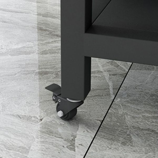 Isola da cucina rotolante industriale Tavolo da cucina in pietra isola, 33,46 "di altezza