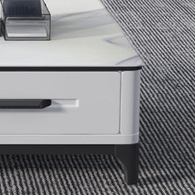 Tavolino rettangolare in ardesia con 4 cassetti di conservazione e 4 gambe