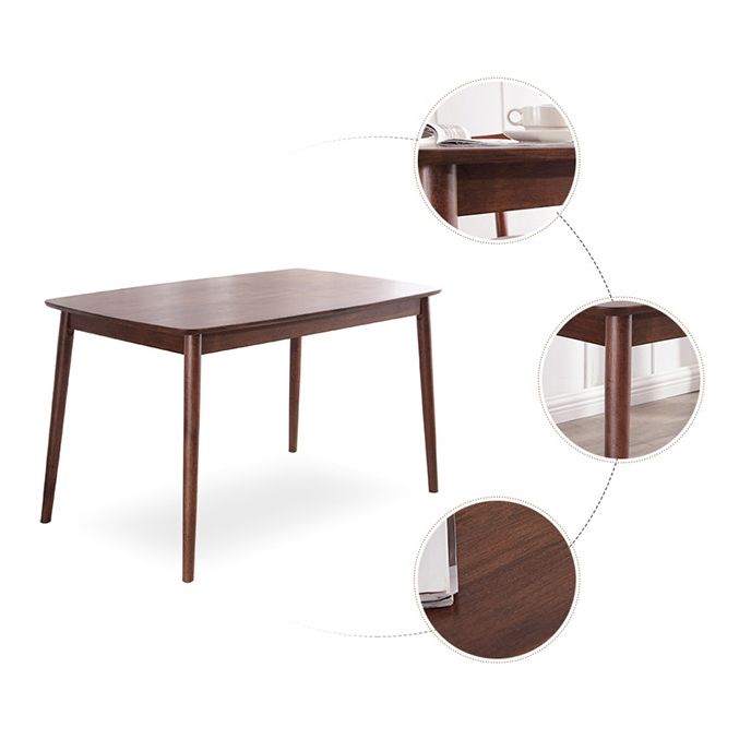 Moderne bruine meubels set 5 pc's rechthoek vaste houten dinette tafel met eetkamerstoel