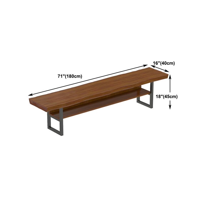 Industrial Pine Wood Top TV Media Media Console Brown Media Console con estantes