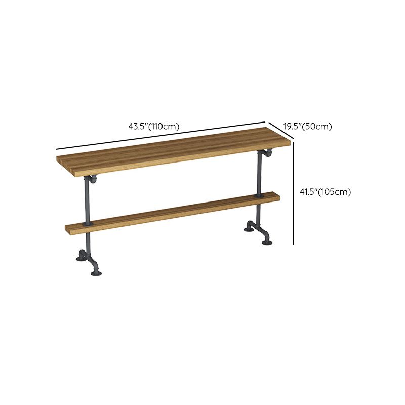 Tavolo da sgabello da bar industriale interno in metallo e tavolo da pranzo a barre di legno