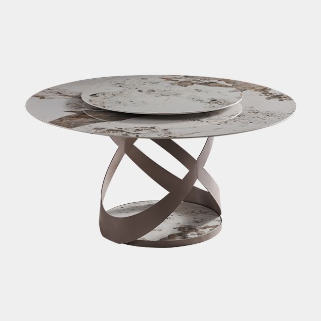 Sintered Stone Table for Restaurant Modern Round Table with Metal Pedestal Clearhalo ' dining_table' 'Dining Tables & Seating' 'Dining Tables' 'furn' 'furn_dining_table' 'Furniture' 'furniture_dining_table' 'Kitchen & Dining Furniture' 'kitchen&dining_furn' 'kitchen' 'kitchen_dining_table' 1200x1200_6fb7ebcf-a72e-48c7-9662-23c39b9f2660