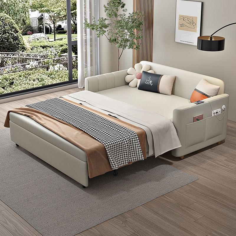 Contemporary Pillow Included Sleeper Sofa Faux leather Sofa Bed Clearhalo 'furn' 'furn_futons' 'Furniture' 'Futons & Daybeds' 'Futons' 'Living Room Furniture' 1200x1200_74613f61-daee-4644-959a-00b6f4458a65