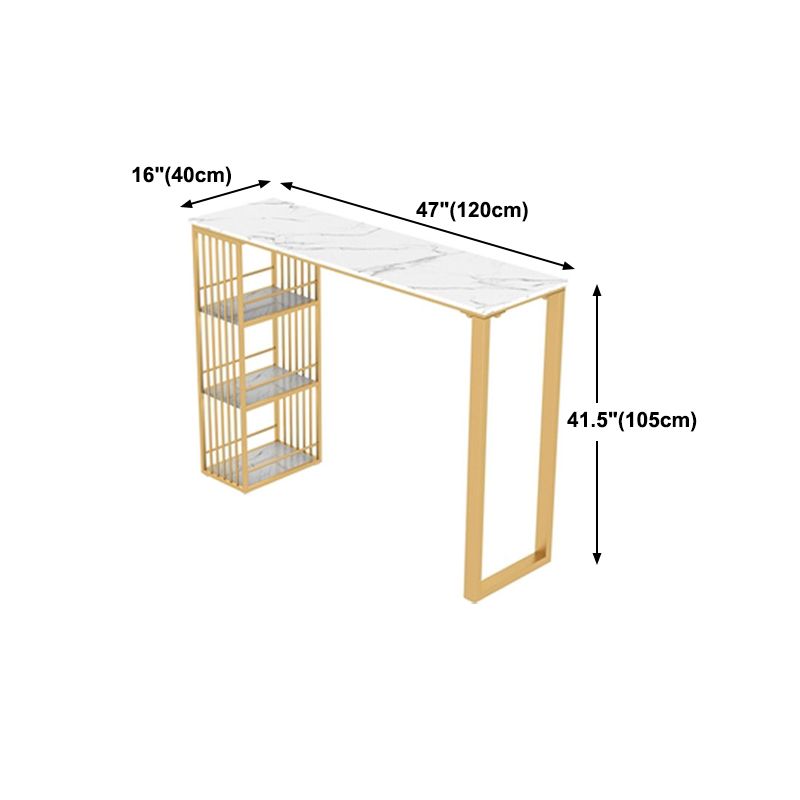 Glam White Marble Bar Dining Table Rectangle Indoor Bistro Table with Shelve Clearhalo 'Bar Furniture' 'Bar Tables' 'bar_tables' 'furn' 'furn_bar_tables' 'Furniture' 'furniture_bar_tables' 'Kitchen & Dining Furniture' 'kitchen&dining_furn' 'kitchen' 1200x1200_77a26bbf-dd48-4ca7-8760-a6fb54e22872