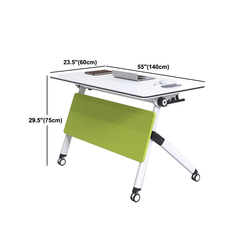 MODERNA MODERNO OFFICE FODING con ruote rettangolari rettangolari in legno.