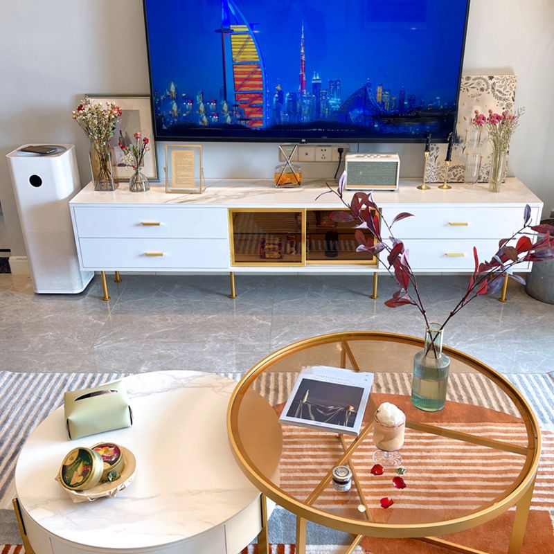 Glam Stone Stone TV stand 4 cassetti TV in stoccaggio chiuso