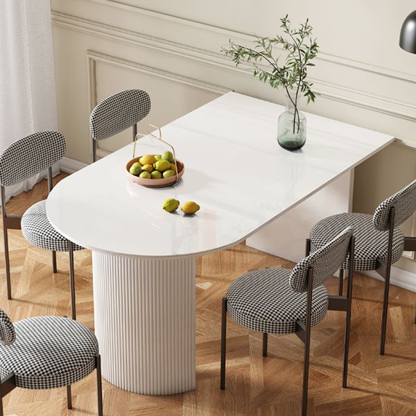 Metal Contemporary Free Form Dining Table White Sintered Stone Table for Dining Room and Kitchen Clearhalo ' dining_table' 'Dining Tables & Seating' 'Dining Tables' 'Furniture' 'furniture_dining_table' 'Kitchen & Dining Furniture' 'kitchen&dining_furn' 'kitchen' 'kitchen_dining_table' 1200x1200_7be95d88-faaf-46dd-8300-73a2f3b5bf60