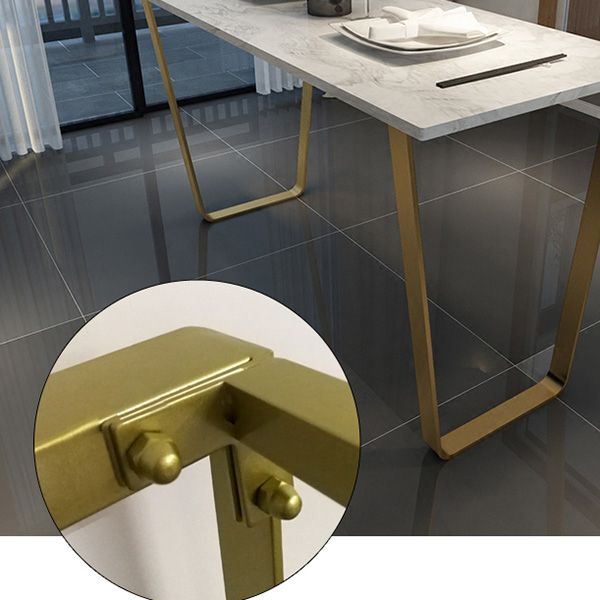 Glam indoor bar eettafel witte marmeren rechthoekige tegen tafel