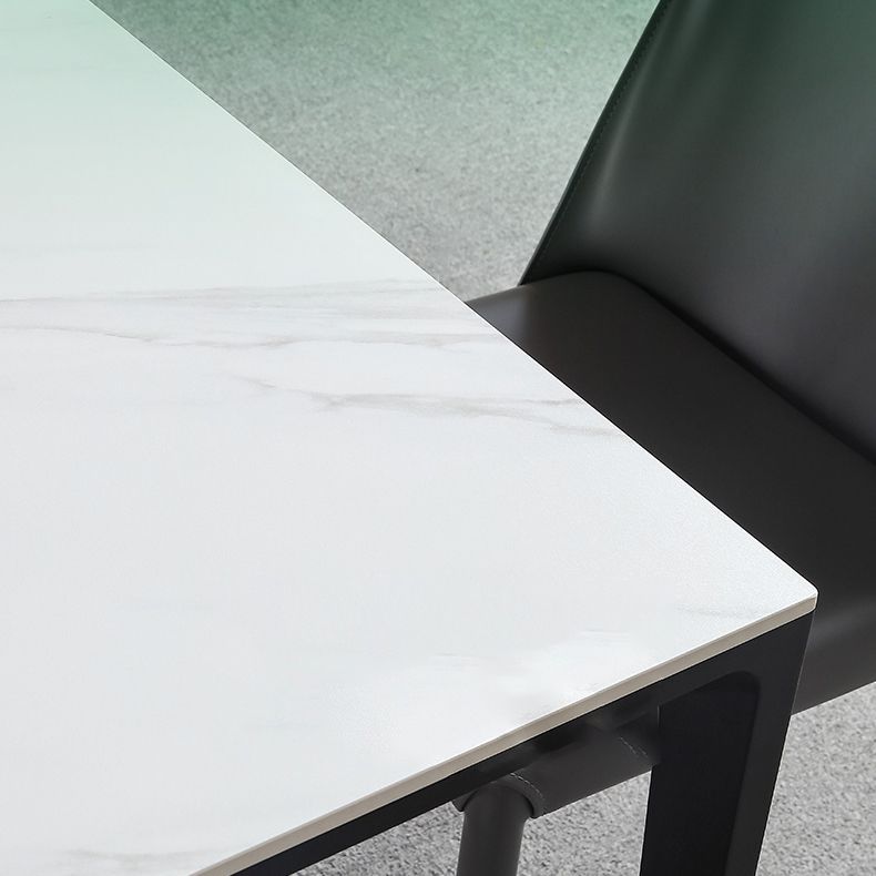 Standard Height Sintered Stone Top Dining Set with 4 Black Metallic Legs for Dining Furniture Clearhalo 'Dining Room Sets' 'Dining Tables & Seating' 'dining_room_set' 'furn' 'furn_dining_room_set' 'Furniture' 'furniture_dining_room_set' 'Kitchen & Dining Furniture' 'kitchen&dining_furn' 'kitchen' 1200x1200_7c8a330f-e782-49ad-8214-c2a460e5d4eb