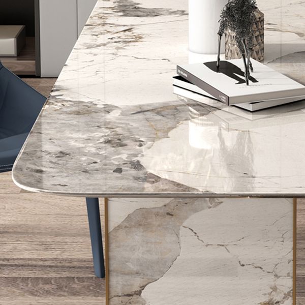 Glam Sintered Stone Gray Dining Table Standard Rectangle Shape Dining Table for Kitchen Clearhalo ' dining_table' 'Dining Tables & Seating' 'Dining Tables' 'furn' 'furn_dining_table' 'Furniture' 'furniture_dining_table' 'Kitchen & Dining Furniture' 'kitchen&dining_furn' 'kitchen' 'kitchen_dining_table' 1200x1200_7cb09c4e-2598-4d51-891b-8712f3d643ea