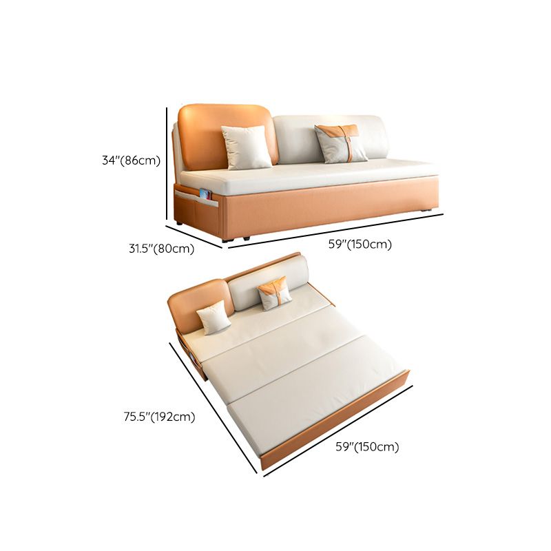 Sleer in pelle finta del divano a futon contemporanea con un deposito