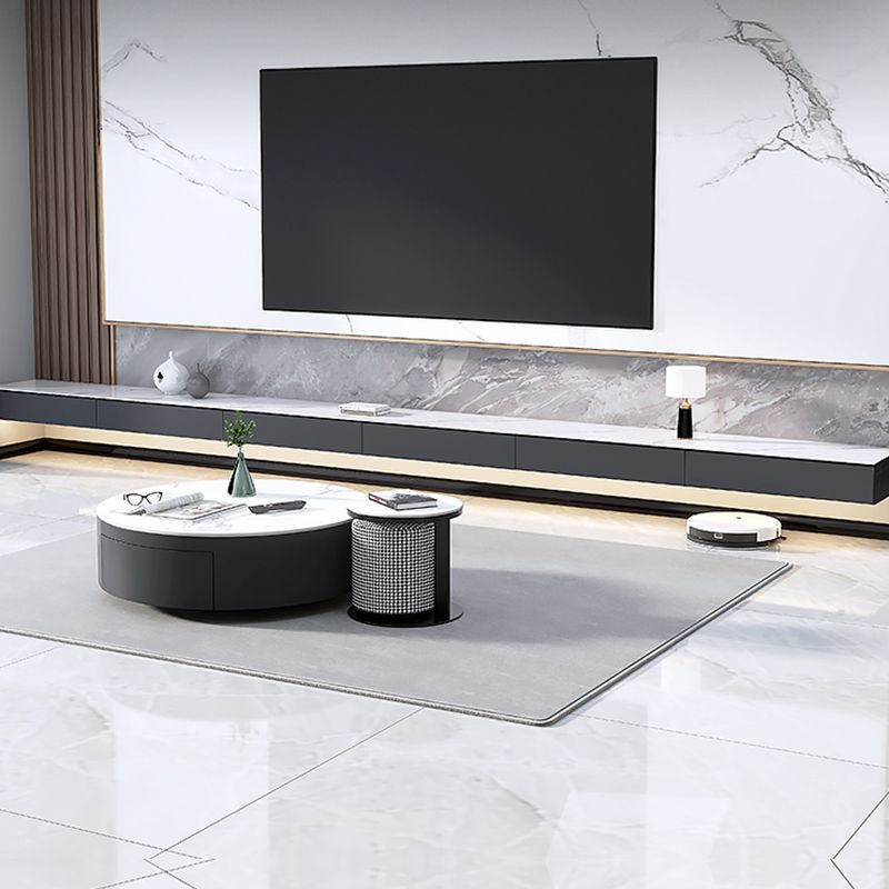 11.81 "W TV Stand Contemporáne de estilo gris de estilo de pared con 3 cajones